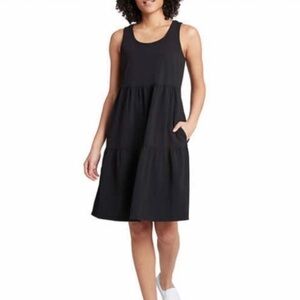 Frye Black Tiered Sleeveless Mini Dress Size XS Neutral Classic